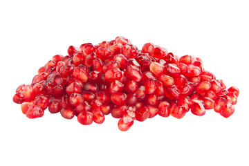 ripe red pomegranate isolated on white background