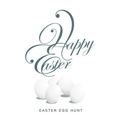Happy Easter elegant greeting card white background