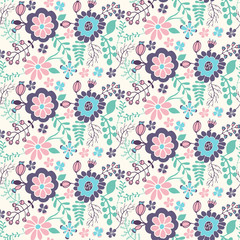 Simple cute seamless pattern in small flowers. Floral seamless background for fashion textile.
