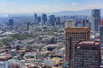 Aerial view of Mexico cityscape