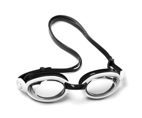 Black and white goggles for swimming