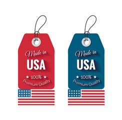 Made in usa label with  flag. Vector illustration
