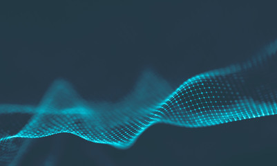 Abstract Blue Geometrical Background . Connection structure. Science background. Futuristic Technology HUD Element . Сonnecting dots and lines . Big data visualization and Business .