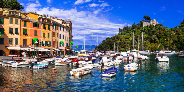 Italian holidays - beautiful colorful town Portofino in Liguria coast