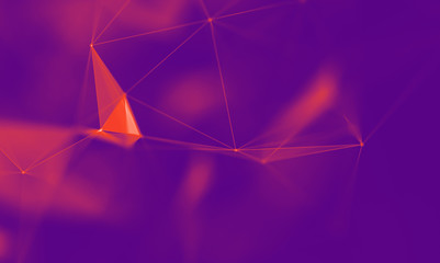 Abstract Purple Geometrical Background . Connection structure. Science background. Futuristic Technology HUD Element . onnecting dots and lines . Big data visualization and Business .