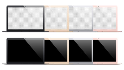 laptop mockup set isolated on white background. stock vector illustration eps10