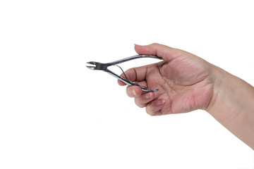 Hand keeps manicure nippers