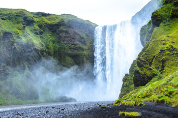 Skogafoss - huge waterfall in the south of Iceland