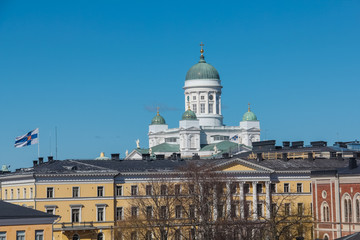 Fototapeta na wymiar Beautiful view of famous Helsinki Cathedral.