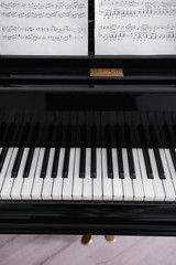 Closeup of piano keys