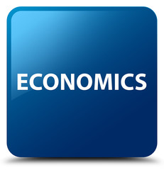 Economics blue square button