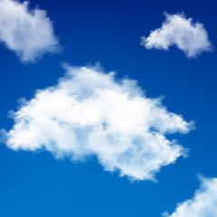 Naklejka na ściany i meble Realistic cumulus clouds on a blue sky