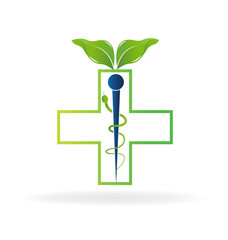 Medical caduceus symbol logo