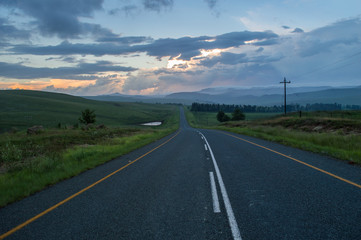 Typical Lush Landscape in KwaZulu-Natal with Highway, South Africa