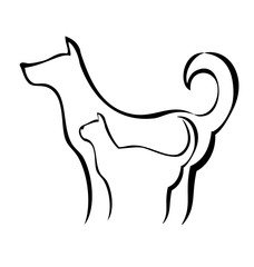 Cat and Dog logo vector