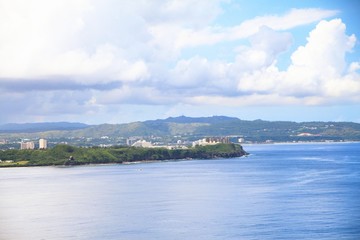 Fototapeta na wymiar Coastal view of Guam Viewed from the Two Lovers Point in Tumon, Guam