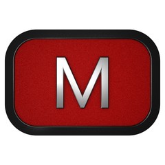 Size icon "M". Graphic illustration isolated on white background. 3D rendering