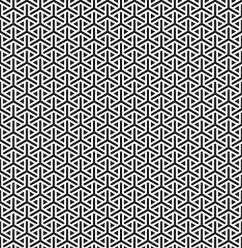 Seamless abstract intersecting hexagon weave mesh pattern