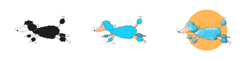 cute cartoon poodle dog II