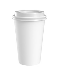 paper coffee cup isolated on white background, 3D rendering