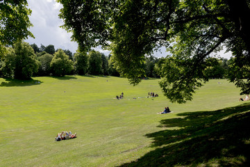 Sweden, Uppland, Stockholm, Hagaparken park on sunny day