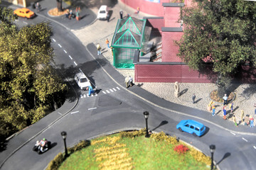 Miniature city and people