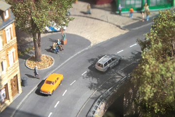 Miniature city and people