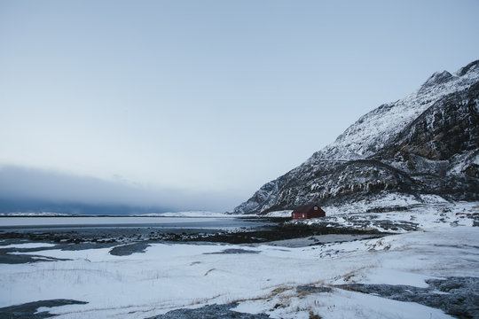 Norway, Nordland Fylke, Bodo, House on seashore
