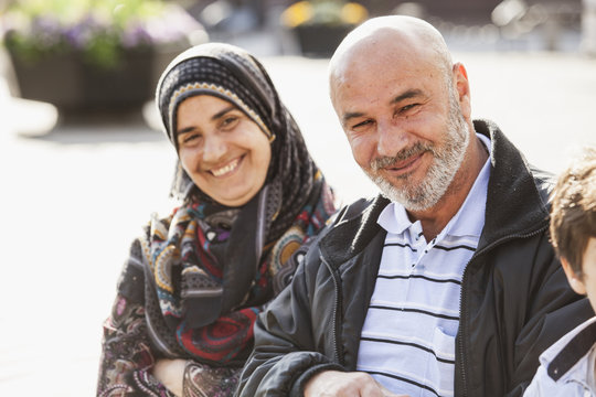 Sweden, Bleking, Solvesborg, Portrait of woman and man smiling