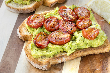Avocado Toast with Roasted Cherry Tomatoes