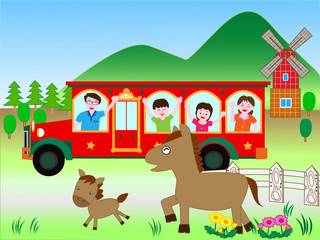 家族でバス旅行