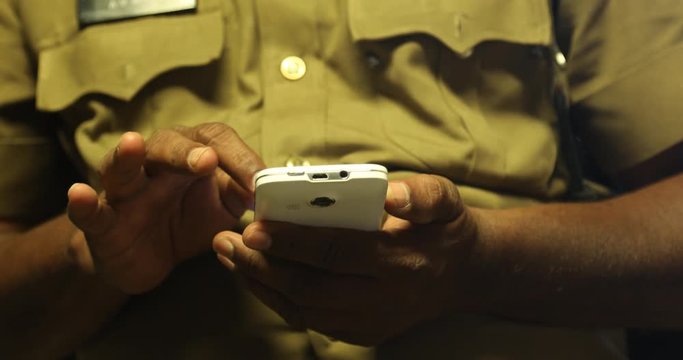 Male Model hands with cell phone