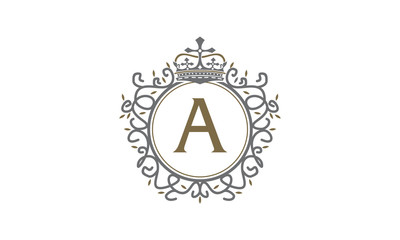Crown Leaf Logo Initial A