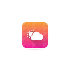 Modern Weather Icon With Long Shadow