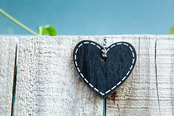 Heart Chalk Blackboard - on the fence
