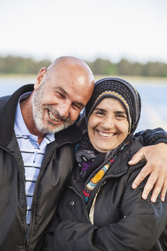 Sweden, Bleking, Solvesborg, Portrait of woman and man smiling