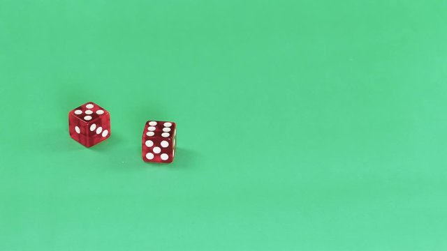 Dice on green background