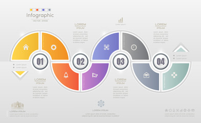 Infographics design template with icons, process diagram, vector eps10 illustration