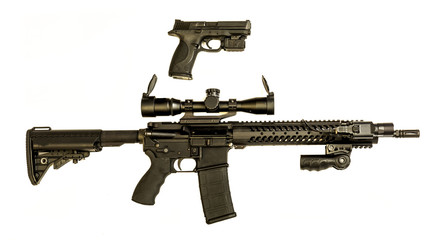 pistal and ar-15