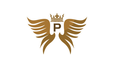 Wing Crown Logo Initial P