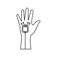 Fototapeta premium hand human with Virtual reality device