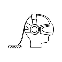 gamer with virtual reality glasses