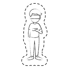 gamer with virtual reality glasses