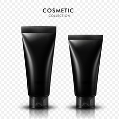 black cosmetic tubes