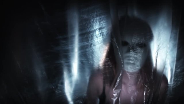 4K Horror Shot Of Creature with Scary Maks