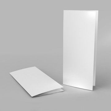 Brochure tri fold mock up 3d rendering.