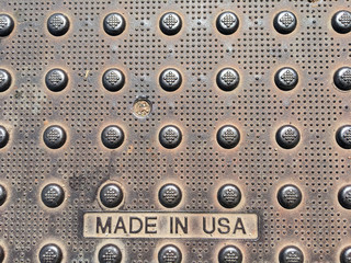 American Made Rusty Grunge, three letter reading USA in a right lower corner