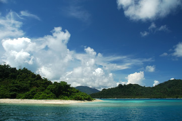 Island with blue sky