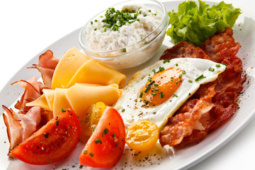 Fried egg with beacon - breakfast