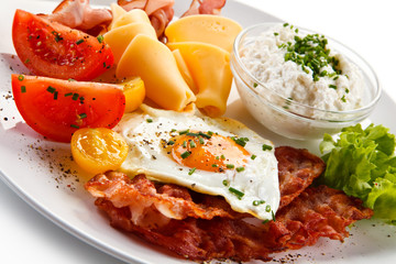 Fried egg with beacon - breakfast